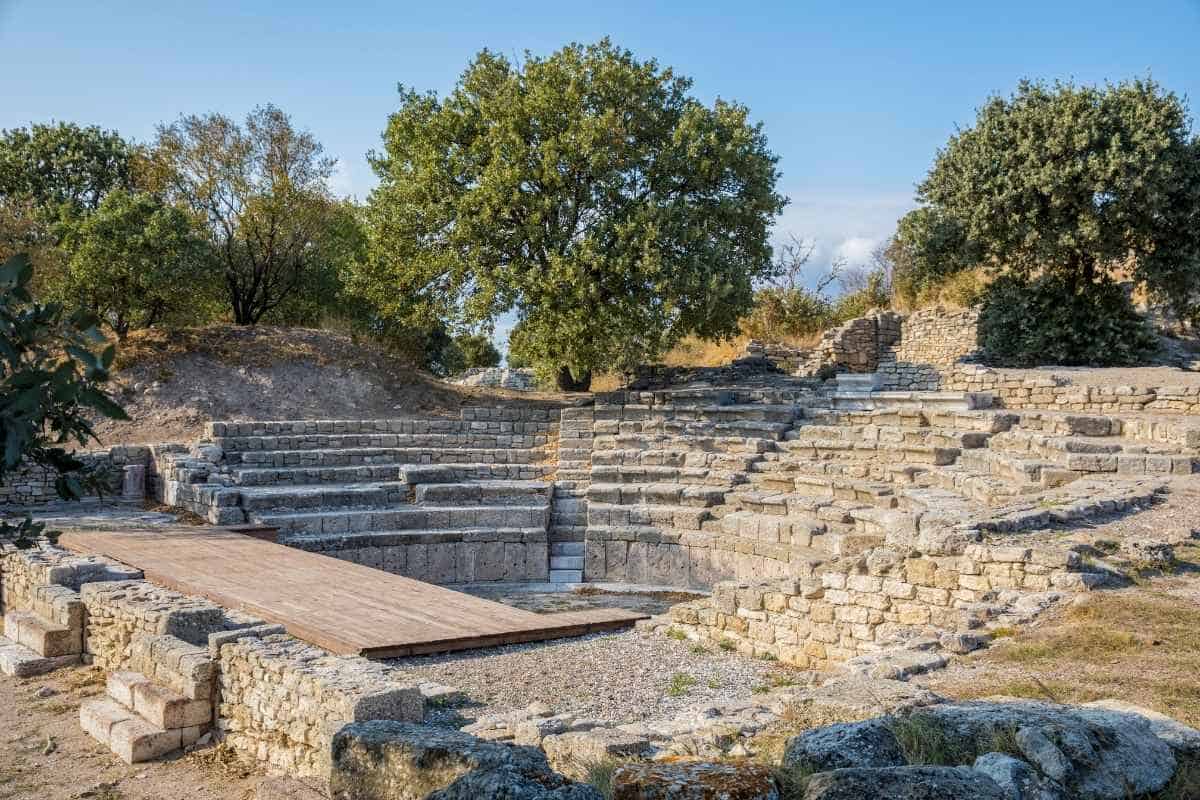 Ancient Theater Ruins in Troy, Turkey